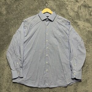 Proper Cloth Shirt Mens 3XL Blue Plaid Long Sleeve Button Up 100% Cotton
